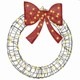 Corona con 60 LED cálido 75 cm Ratán en Decoración Festiva y Estacional | Comprar online en Foru.es