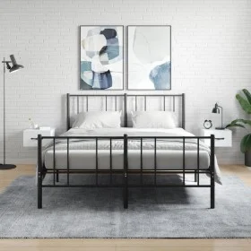 Mesitas de noche de pared 2 uds blanco 35x35x20 cm de vidaXL, Taquillas y armarios de almacenamiento - Ref: Foro24-829805, Pr...