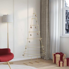 Árbol de Navidad de metal con soporte Dorado 180 cm en Decoración Festiva y Estacional | Comprar online en Foru.es