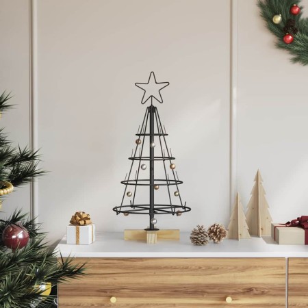 Árbol Cono de Navidad con soporte Negro 60 cm Acero en Decoración Festiva y Estacional | Comprar online en Foru.es