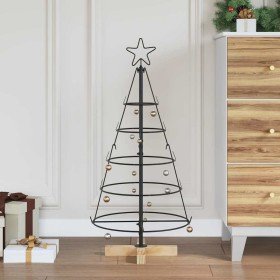 Árbol Cono de Navidad con soporte Negro 90 cm Acero en Decoración Festiva y Estacional | Comprar online en Foru.es