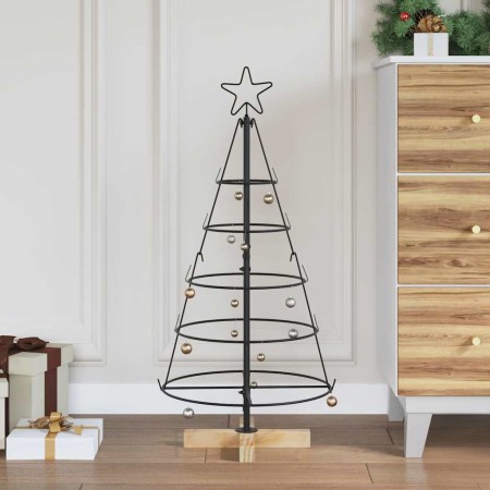 Árbol Cono de Navidad con soporte Negro 90 cm Acero en Decoración Festiva y Estacional | Comprar online en Foru.es