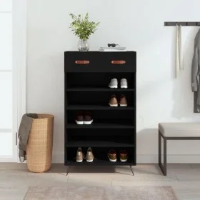 Zapatero madera de ingeniería negro 60x35x105 cm de vidaXL, Armarios y almacenamiento - Ref: Foro24-829581, Precio: 73,76 €, ...