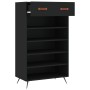 Zapatero madera de ingeniería negro 60x35x105 cm de vidaXL, Armarios y almacenamiento - Ref: Foro24-829581, Precio: 74,64 €, ...