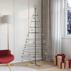 Árbol Cono de Navidad con soporte Negro 210 cm Acero en Decoración Festiva y Estacional | Comprar online en Foru.es