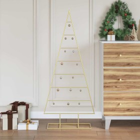 Árbol de Navidad de metal con soporte Dorado 125 cm en Decoración Festiva y Estacional | Comprar online en Foru.es