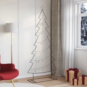 Árbol de Navidad de metal con soporte Negro 210 cm Acero en Decoración Festiva y Estacional | Comprar online en Foru.es