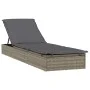 Tumbona con toldo redondo ratán sintético gris 211x57x140 cm de vidaXL, Tumbonas - Ref: Foro24-319643, Precio: 173,24 €, Desc...
