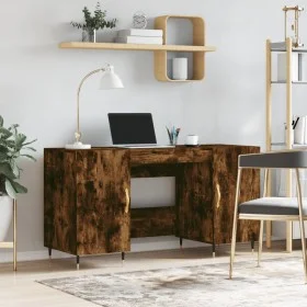 Smoked oak engineered wood desk 140x50x75 cm by vidaXL, Desks - Ref: Foro24-829529, Price: 112,01 €, Discount: %