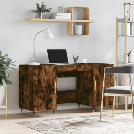Escritorio madera de ingeniería roble ahumado 140x50x75 cm de vidaXL, Escritorios - Ref: Foro24-829529, Precio: 113,38 €, Des...