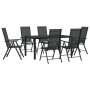 Juego de comedor para jardín 7 piezas aluminio negro de vidaXL, Conjuntos de jardín - Ref: Foro24-3200603, Precio: 512,75 €, ...