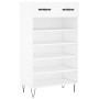 Zapatero madera de ingeniería blanco 60x35x105 cm de vidaXL, Armarios y almacenamiento - Ref: Foro24-829604, Precio: 57,31 €,...
