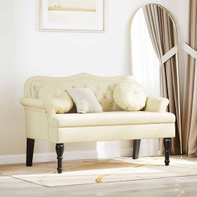 Banco Chesterfield Crema 120.5 x 65 x 75 cm Cuero sintético en Bancos | Comprar online en Foru.es