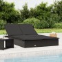 Tumbona 2 personas ratán sintético con cojines negro de vidaXL, Tumbonas - Ref: Foro24-319647, Precio: 272,63 €, Descuento: %