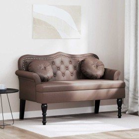 Banco Chesterfield Marrón 120.5 x 65 x 75 cm Cuero sintético en Bancos | Comprar online en Foru.es