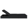 Tumbona 2 personas ratán sintético con cojines negro de vidaXL, Tumbonas - Ref: Foro24-319647, Precio: 272,63 €, Descuento: %