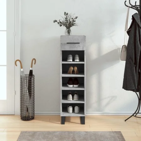 Zapatero madera de ingeniería gris hormigón 30x35x105 cm de vidaXL, Armarios y almacenamiento - Ref: Foro24-829704, Precio: 6...