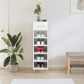Shoe cabinet made of white glossy plywood, 30x35x105 cm by vidaXL, Closets and storage - Ref: Foro24-829662, Price: 71,06 €, ...
