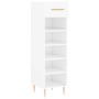 Mueble zapatero madera contrachapada blanco brillo 30x35x105 cm de vidaXL, Armarios y almacenamiento - Ref: Foro24-829662, Pr...