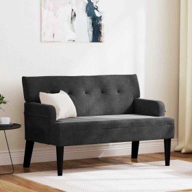 Banco Chesterfield Negro 112 x 65,5 x 75 cm Terciopelo en Bancos | Comprar online en Foru.es