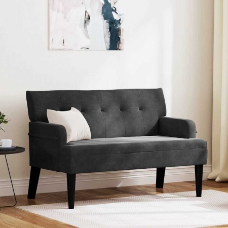 Banco Chesterfield Negro 112 x 65,5 x 75 cm Terciopelo en Bancos | Comprar online en Foru.es