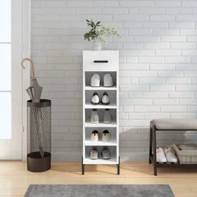 Zapatero madera de ingeniería blanco 30x35x105 cm de vidaXL, Armarios y almacenamiento - Ref: Foro24-829684, Precio: 75,63 €,...