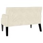 Banco Chesterfield Crema 112 x 65,5 x 75 cm Terciopelo en Bancos | Comprar online en Foru.es