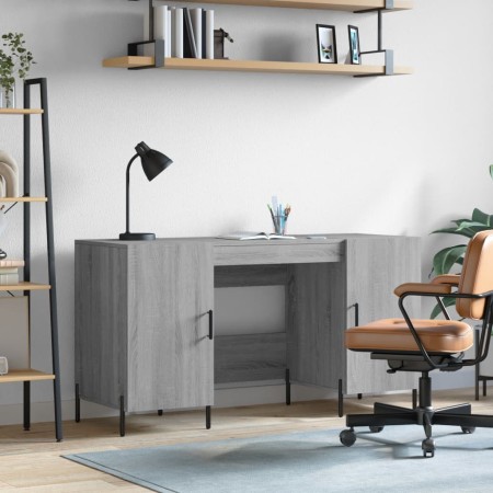 Escritorio madera de ingeniería gris Sonoma 140x50x75 cm de vidaXL, Escritorios - Ref: Foro24-829562, Precio: 128,43 €, Descu...