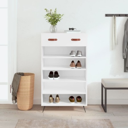 Zapatero madera de ingeniería blanco 60x35x105 cm de vidaXL, Armarios y almacenamiento - Ref: Foro24-829580, Precio: 59,96 €,...