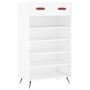 Zapatero madera de ingeniería blanco 60x35x105 cm de vidaXL, Armarios y almacenamiento - Ref: Foro24-829580, Precio: 59,96 €,...