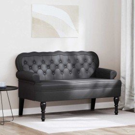 Banco Chesterfield Negro 119.5 x 64.5 x 75 cm Cuero sintético en Bancos | Comprar online en Foru.es