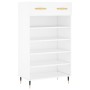 Zapatero madera de ingeniería blanco 60x35x105 cm de vidaXL, Armarios y almacenamiento - Ref: Foro24-829588, Precio: 91,16 €,...