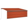 Toldo automático persiana LED sensor viento naranja marrón 4x3m en Toldos | Comprar online en Foru.es