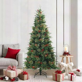 Árbol de Navidad artificial con ramas articuladas Verde 210 cm en Decoración Festiva y Estacional | Comprar online en Foru.es