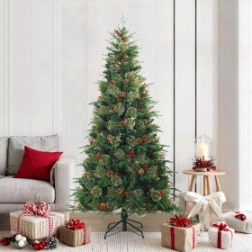 Árbol de Navidad artificial con ramas articuladas Verde 210 cm en Decoración Festiva y Estacional | Comprar online en Foru.es