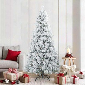 Árbol de Navidad artificial plegable cubierto de nieve 210 cm en Decoración Festiva y Estacional | Comprar online en Foru.es