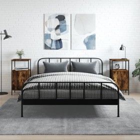 Mesitas noche 2 uds madera ingeniería roble ahumado 41x31x80 cm de vidaXL, Mesitas de noche - Ref: Foro24-825928, Precio: 60,...