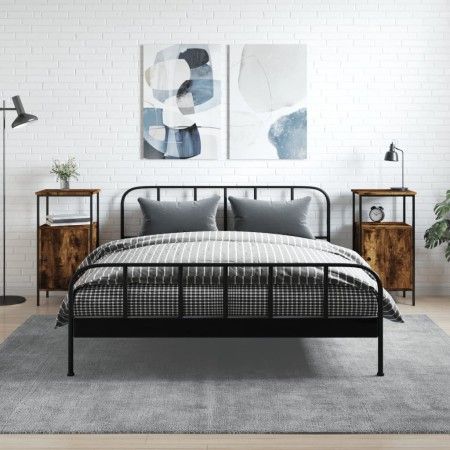 Mesitas noche 2 uds madera ingeniería roble ahumado 41x31x80 cm de vidaXL, Mesitas de noche - Ref: Foro24-825928, Precio: 60,...