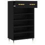 Zapatero madera de ingeniería negro 60x35x105 cm de vidaXL, Armarios y almacenamiento - Ref: Foro24-829589, Precio: 91,58 €, ...