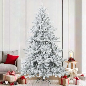 Árbol de Navidad artificial plegable cubierto de nieve 210 cm en Decoración Festiva y Estacional | Comprar online en Foru.es