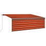 Toldo retráctil manual con persiana y LED naranja/marrón 4,5x3m en Toldos | Comprar online en Foru.es