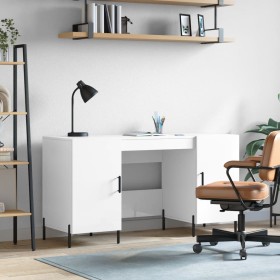 Escritorio madera contrachapada blanco brillante 140x50x75 cm de vidaXL, Escritorios - Ref: Foro24-829558, Precio: 137,03 €, ...
