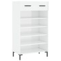 Mueble zapatero madera contrachapada blanco brillo 60x35x105 cm de vidaXL, Armarios y almacenamiento - Ref: Foro24-829614, Pr...