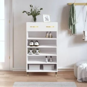 Glossy white plywood shoe cabinet 60x35x105 cm by vidaXL, Closets and storage - Ref: Foro24-829590, Price: 61,08 €, Discount: %
