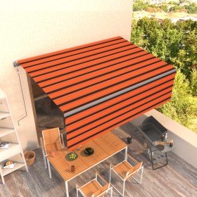 Toldo retráctil automático con persiana naranja/marrón 4,5x3 m en Toldos | Comprar online en Foru.es