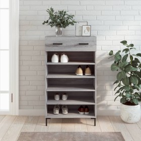 Zapatero madera de ingeniería gris Sonoma 60x35x105 cm de vidaXL, Armarios y almacenamiento - Ref: Foro24-829618, Precio: 81,...