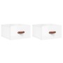 Mesitas de noche de pared 2 uds blanco brillo 35x35x20 cm de vidaXL, Taquillas y armarios de almacenamiento - Ref: Foro24-829...