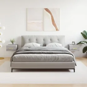 Mesitas de noche de pared 2 uds color gris Sonoma 35x35x20 cm de vidaXL, Taquillas y armarios de almacenamiento - Ref: Foro24...