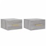 Mesitas de noche de pared 2 uds color gris Sonoma 35x35x20 cm de vidaXL, Taquillas y armarios de almacenamiento - Ref: Foro24...
