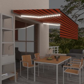 Toldo automático persiana LED ysensor de viento naranja 4,5x3m en Toldos | Comprar online en Foru.es